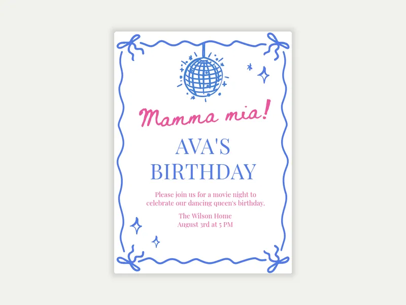 Disco Doodles - 13th_birthday - Invitation