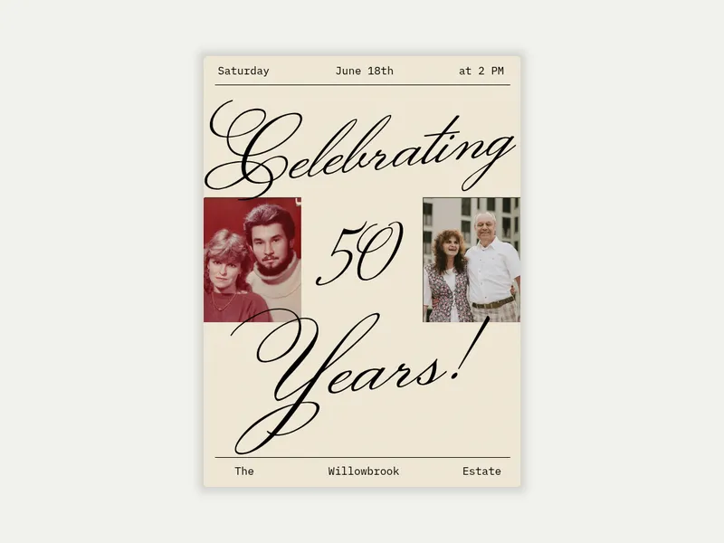 Side by Side (Photo) - anniversary - Invitation