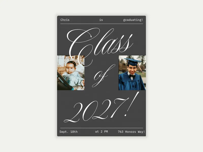 Side by Side (Photo) - graduation - Invitation