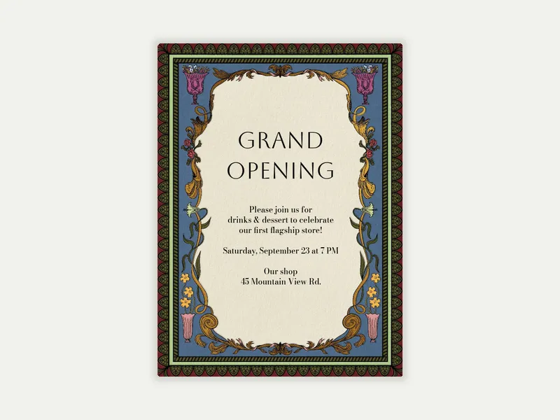 Les Fleurs en Bleu - launch_parties_grand_openings - Invitation
