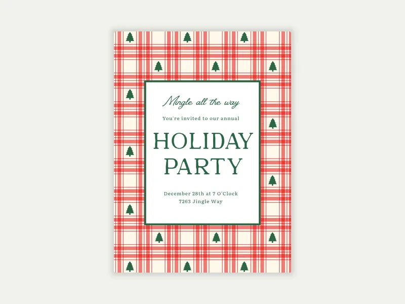 Classic Plaid Holiday - office_holiday - Invitation
