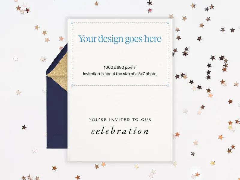 Upload Your Own Half Design (Starry Paper) - design_your_own - Invitation