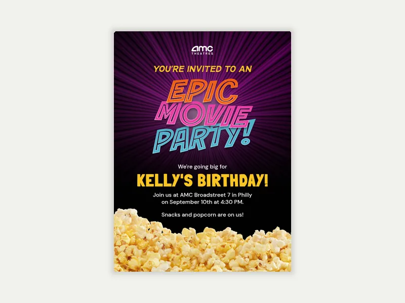 AMC Theatres: Epic Cinema - featured - Invitation