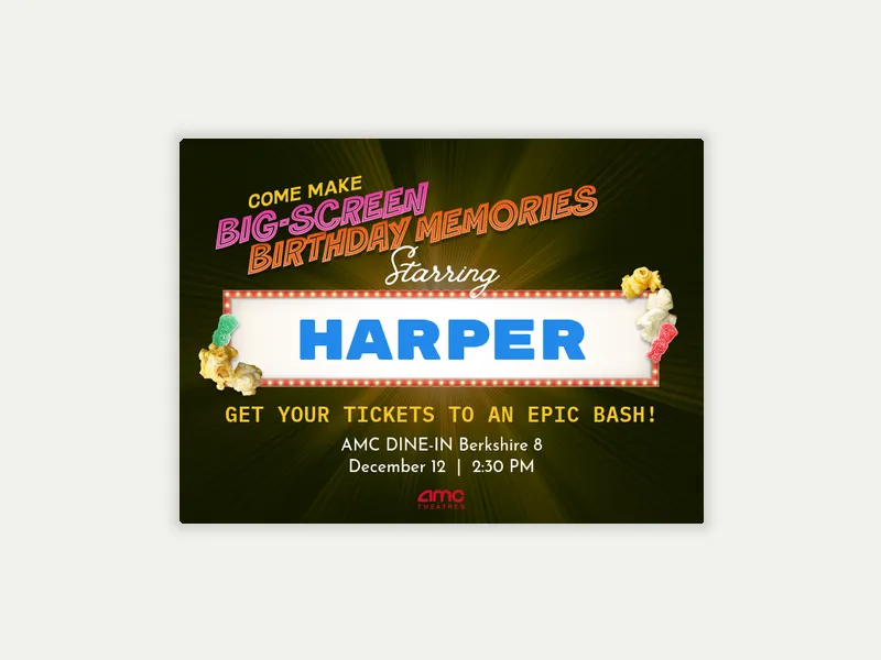 AMC Theatres: Big Name Marquee - featured - Invitation