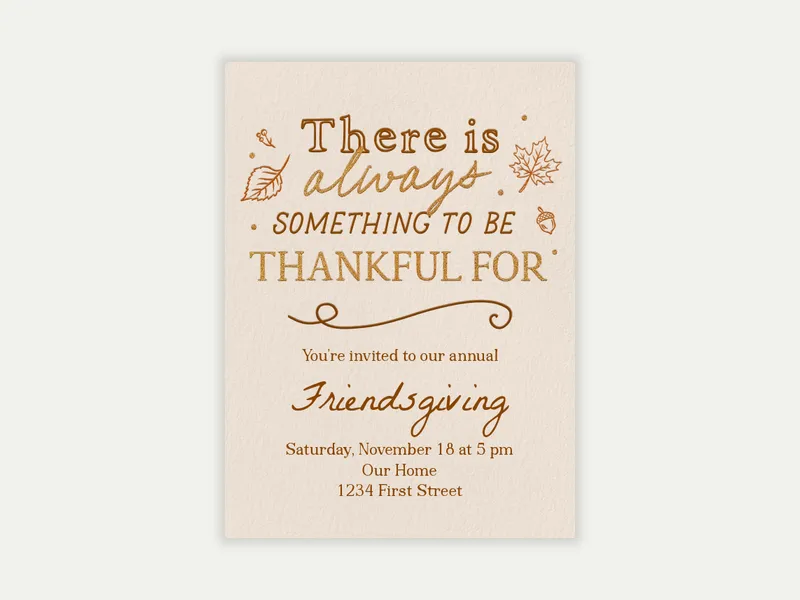 Always Something Thankful - thanksgiving - Invitation