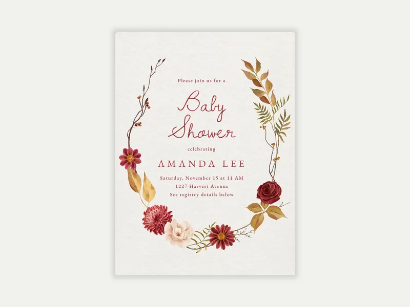 Aster Garland - baby_sprinkle - Invitation