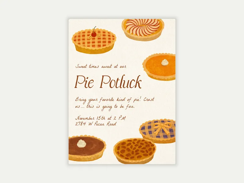 Easy As Pie - thanksgiving - Invitation