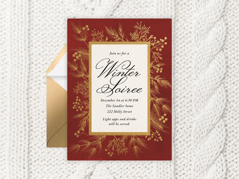 Winter Botanicals Invitation premium template design