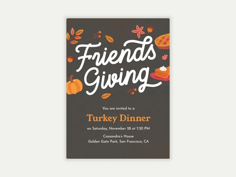 Friendsgiving - thanksgiving - Invitation