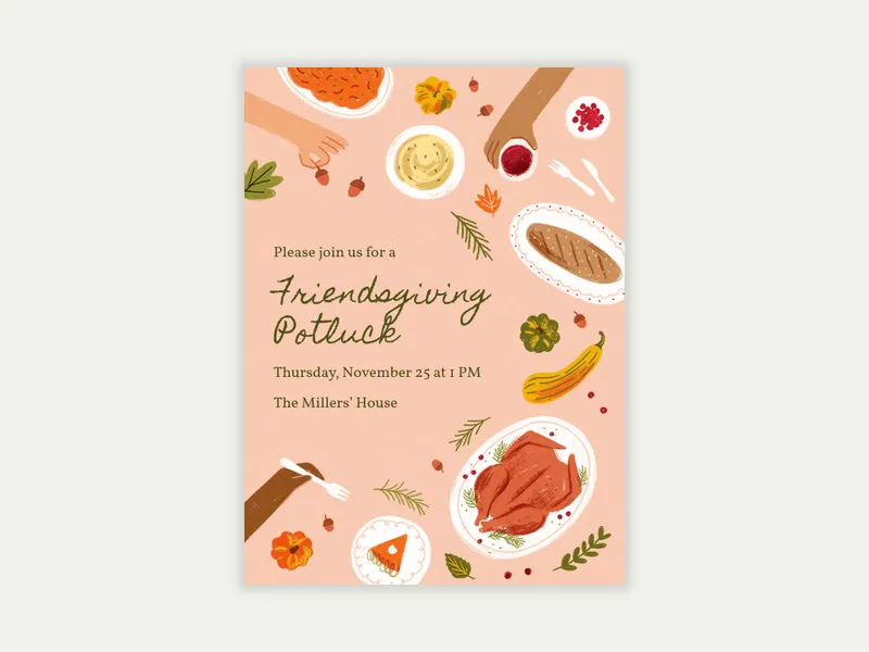 Gather Around the Table - thanksgiving - Invitation