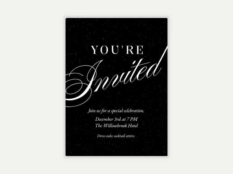 Black & White Script - featured - Invitation