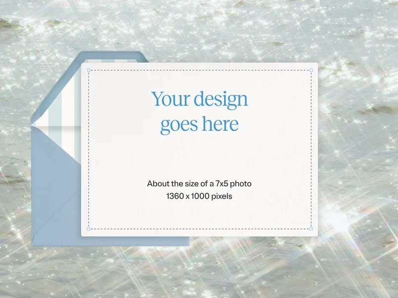 Upload Your Own Design (Ocean Shimmer) Invitation premium template design