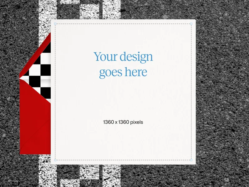 Upload Your Own Design (Racing Checkers) Invitation premium template design
