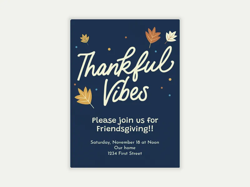 Thankful Vibes - thanksgiving - Invitation