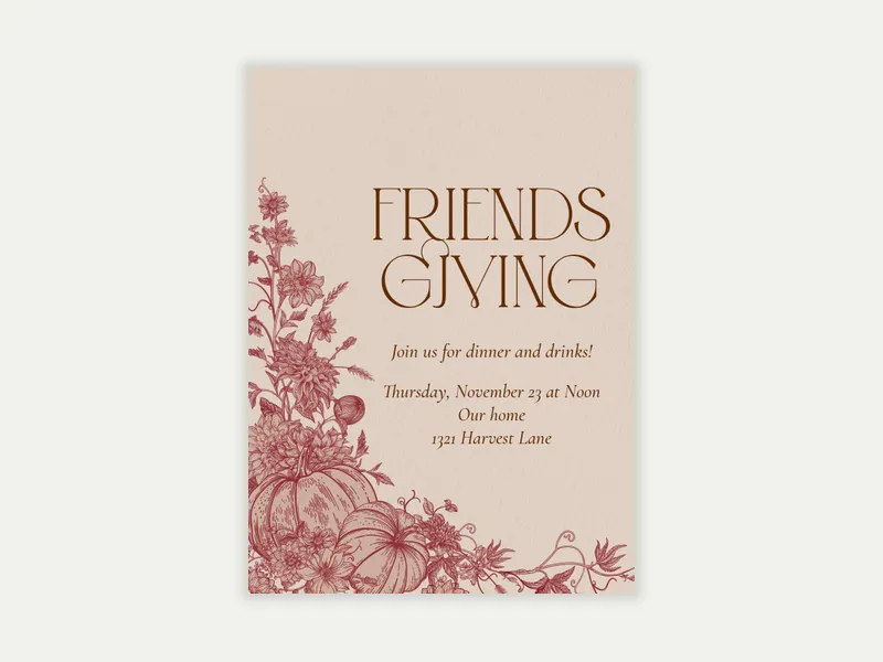 Thanksgiving Branches - friendsgiving - Invitation