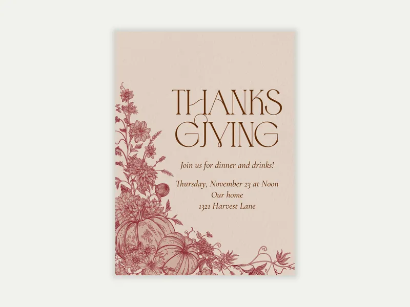 Thanksgiving Branches - thanksgiving - Invitation