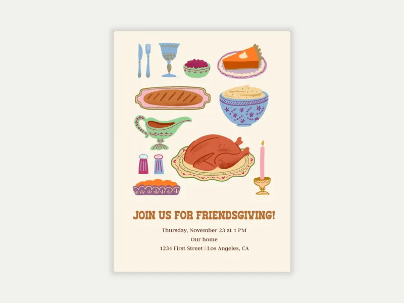 Thanksgiving Faves - friendsgiving - Invitation