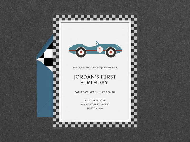 Retro Racecar Invitation premium template design