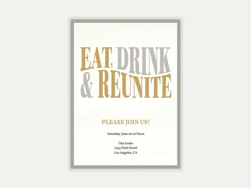 Eat Drink Reunite - reunions - Invitation