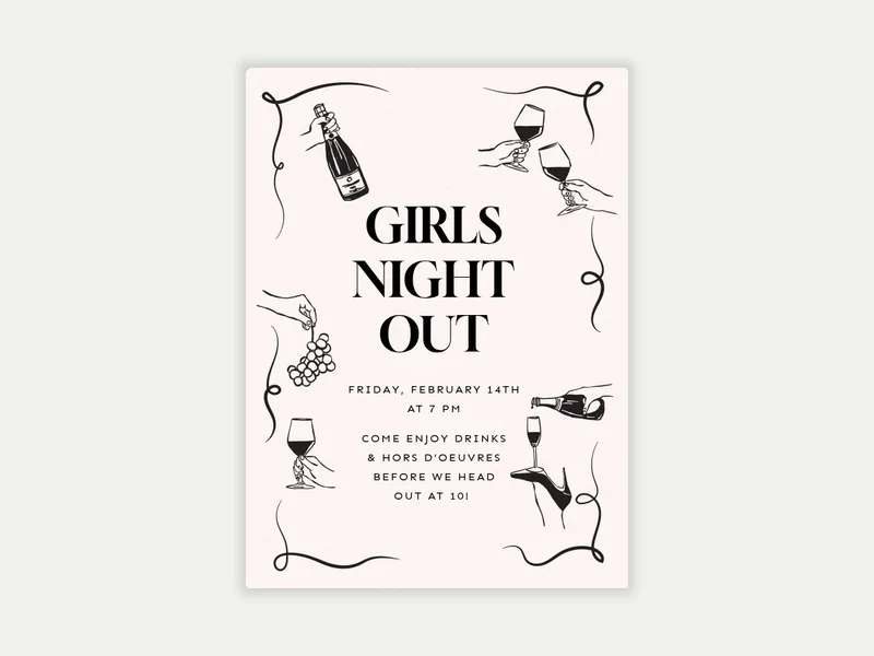Feeling Bubbly Invitation free template design