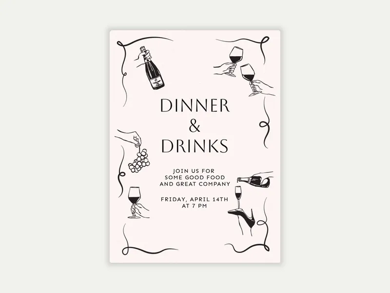 Feeling Bubbly - dining_and_drinks - Invitation