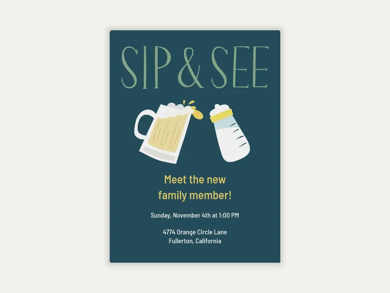 Sip and See Baby Bottles - sip_and_see - Invitation