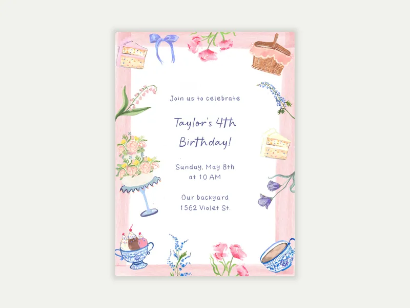 Bloom & Brunch - 4th_birthday - Invitation