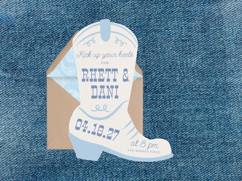 Boots Down Invitation premium template design