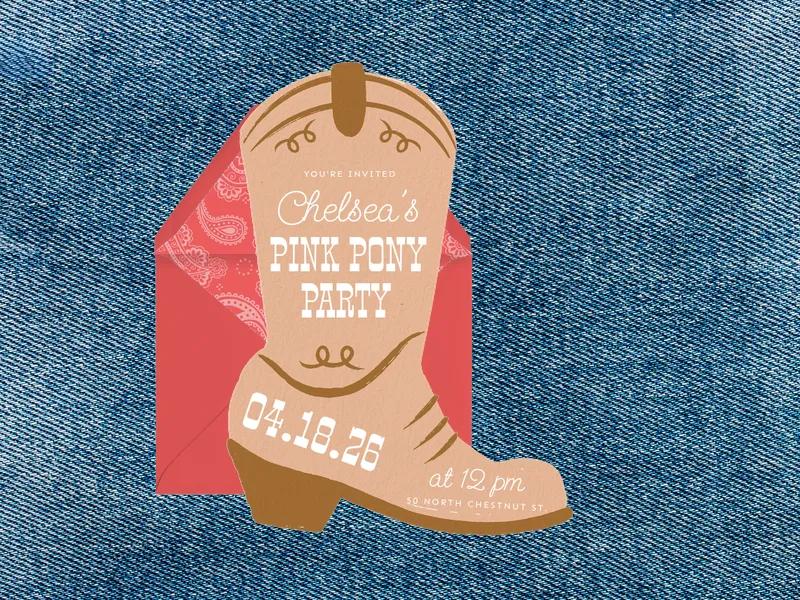 Boots Down Invitation premium template design