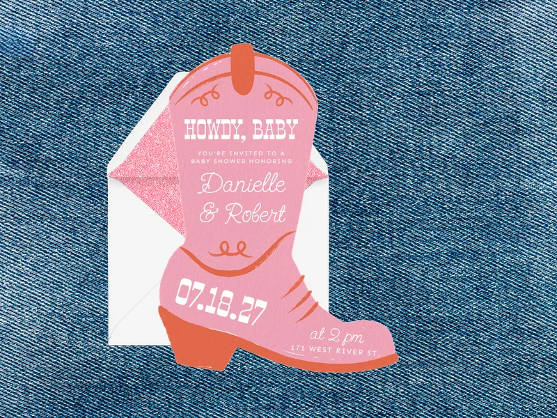 Boots Down Invitation premium template design