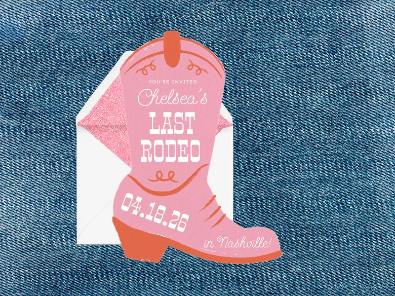 Boots Down Invitation premium template design