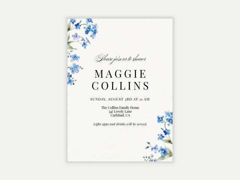 Chicory Whispers - floral - Invitation