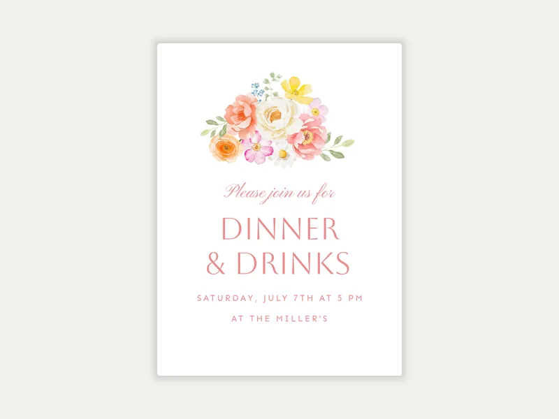 Brilliant Bouquet - dinner_party - Invitation