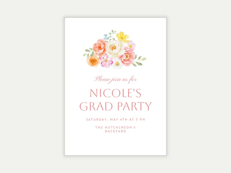 Brilliant Bouquet Invitation free template design