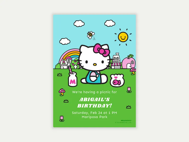 Sanrio’s Hello Kitty: Out and About - birthday_forteens - Invitation