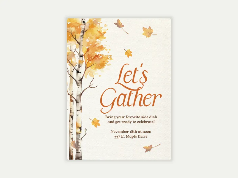 Friendsgiving Birch - friendsgiving - Invitation