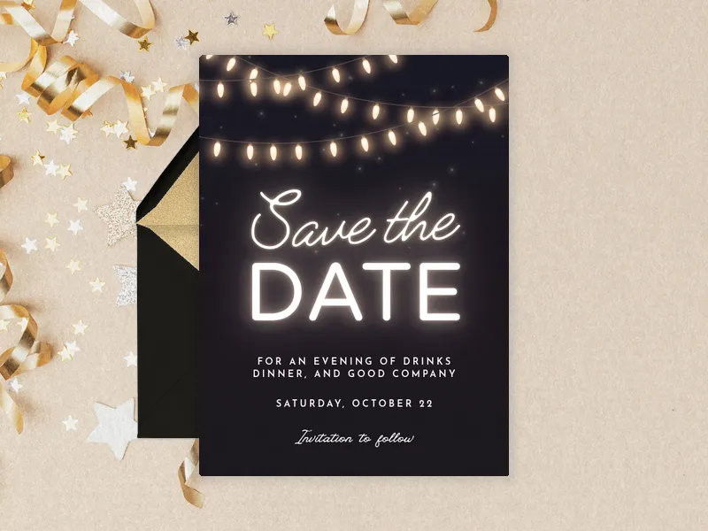Neon Holiday - Save the Date - featured - Invitation