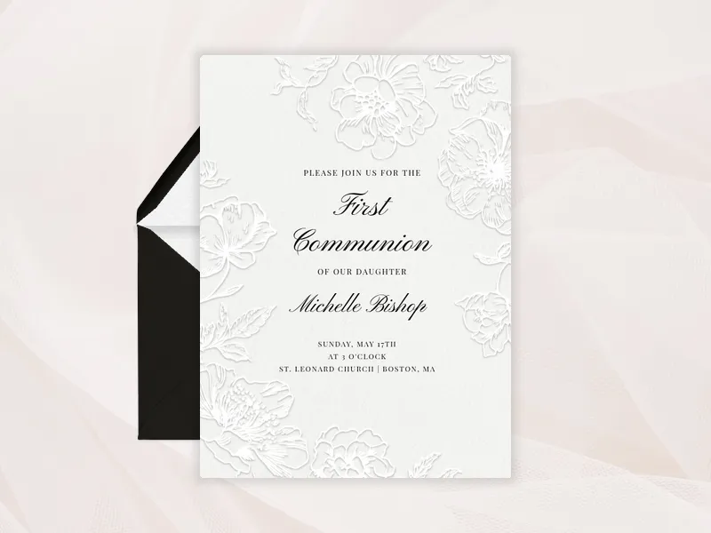 Blanc Lace - religious - Invitation