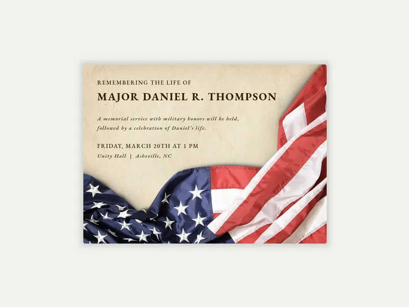 Star Spangled - funeral_memorial_service - Invitation