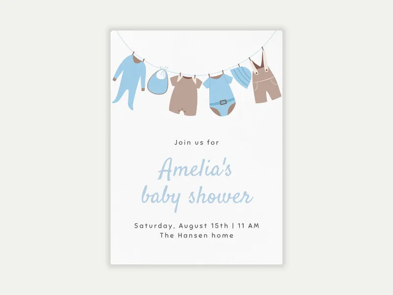 Baby Clothesline - baby_shower - Invitation