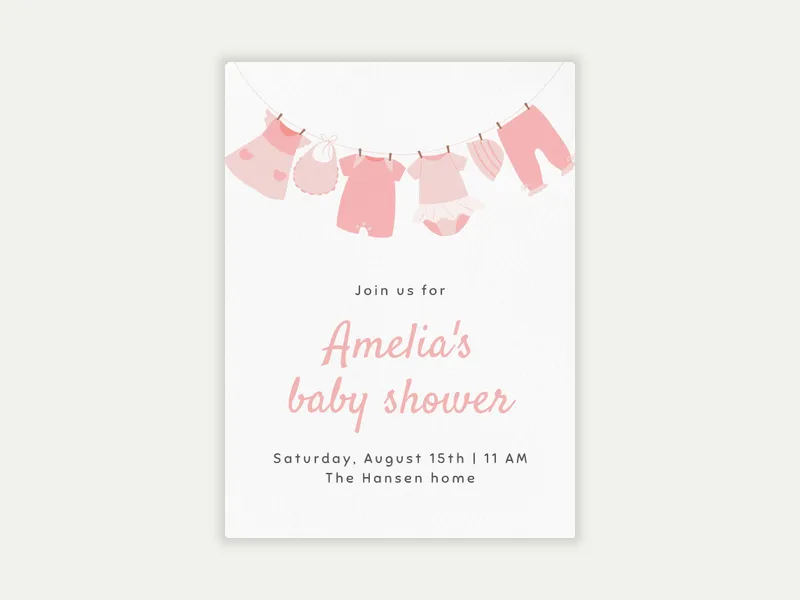 Baby Clothesline - baby_sprinkle - Invitation
