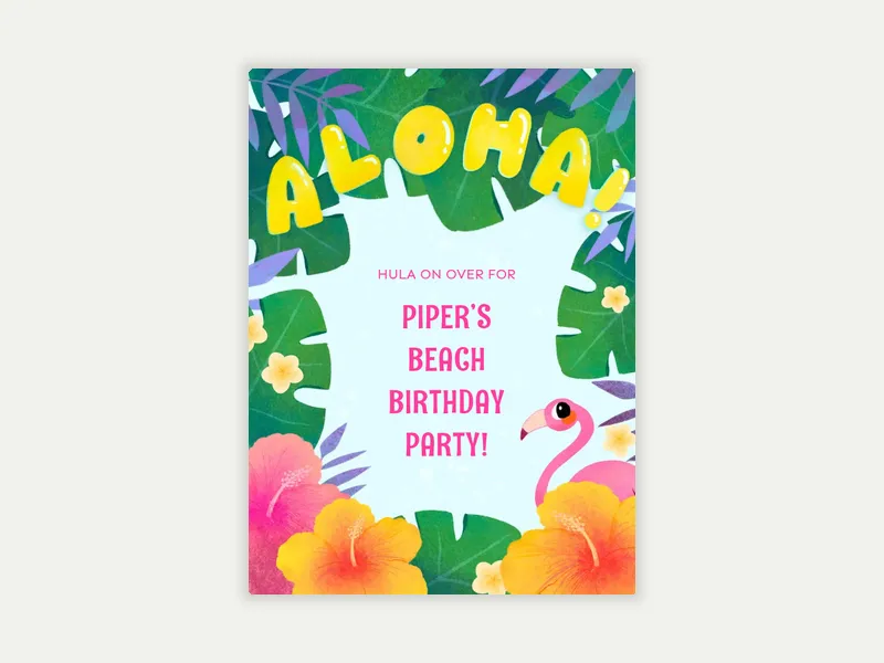 Tropical Aloha - beach_party - Invitation