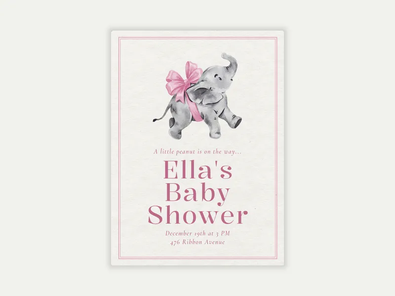 Happy Elephant - baby_shower - Invitation