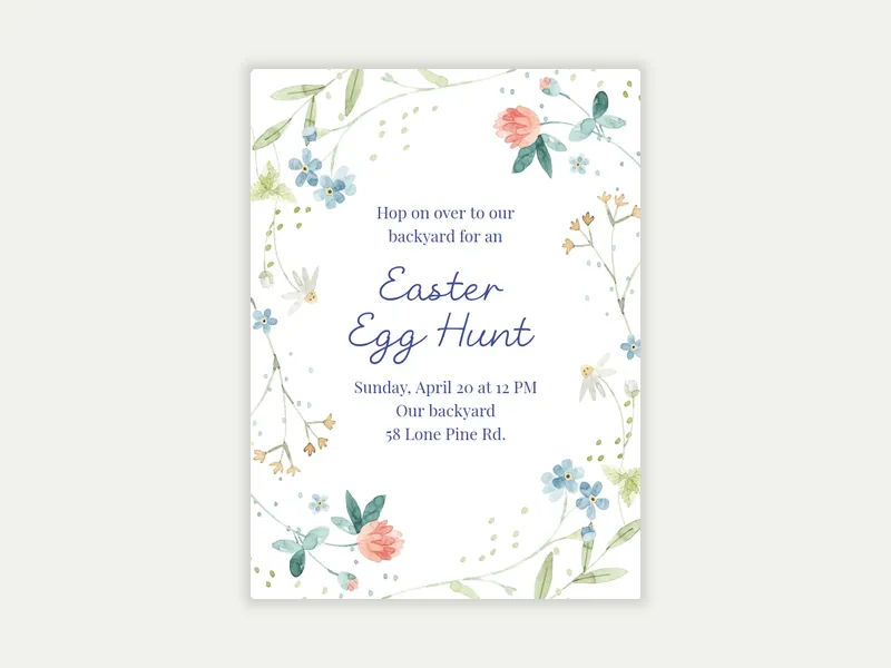 Watercolor Wildflowers - easter - Invitation