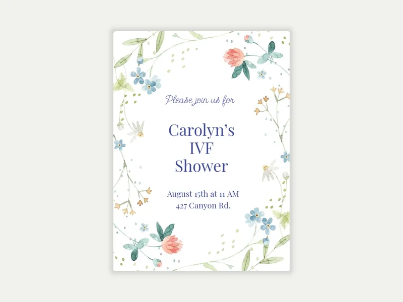 Watercolor Wildflowers - parenthood_journey - Invitation