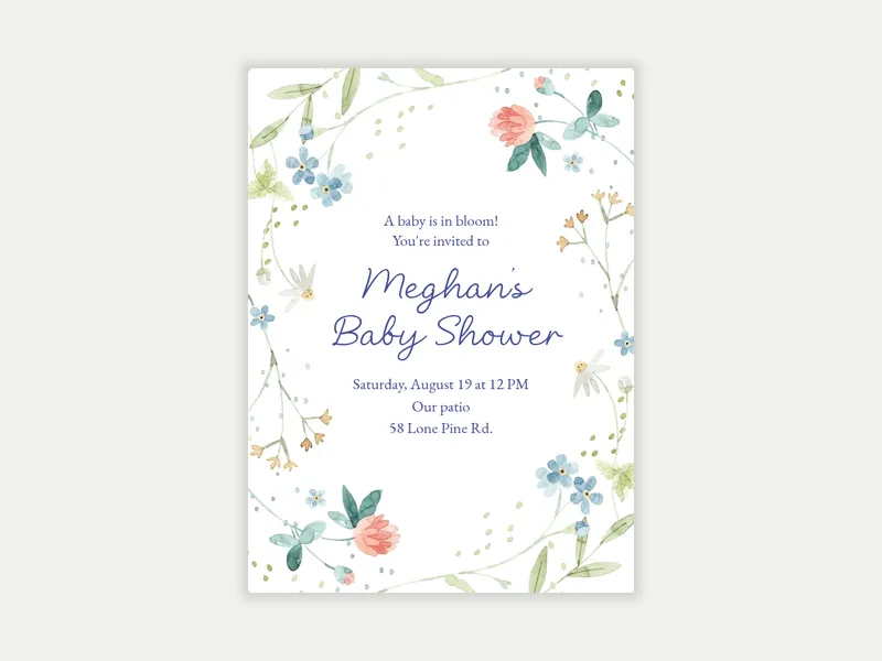 Watercolor Wildflowers - babys_first - Invitation