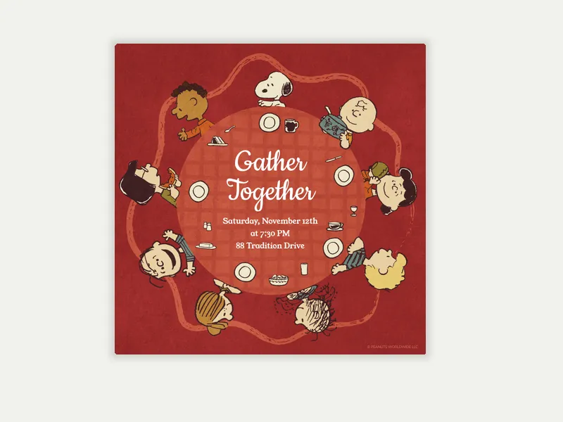 PEANUTS®: Table of Friends - featured - Invitation