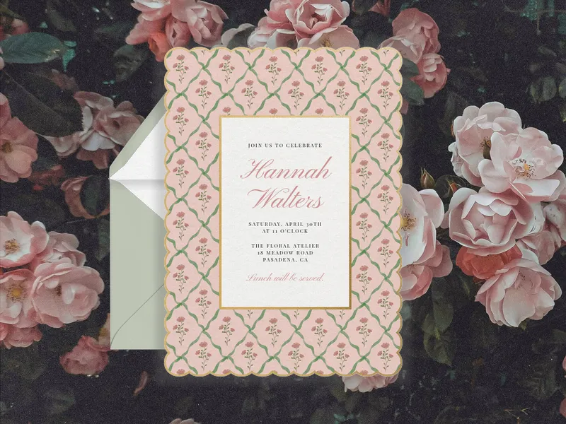 Scalloped Rose - retirement_farewell - Invitation