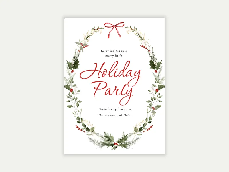Holly Wreath - featured - Invitation