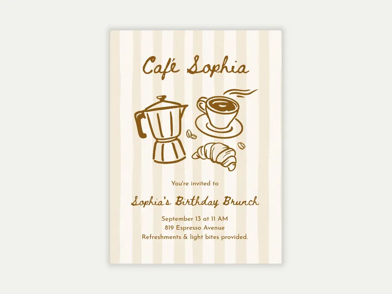 Morning Stripes - 35th_birthday - Invitation